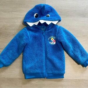 Baby Shark Girls or Boys Blue Fleece Zip Hoodie Toddler Jacket 3t